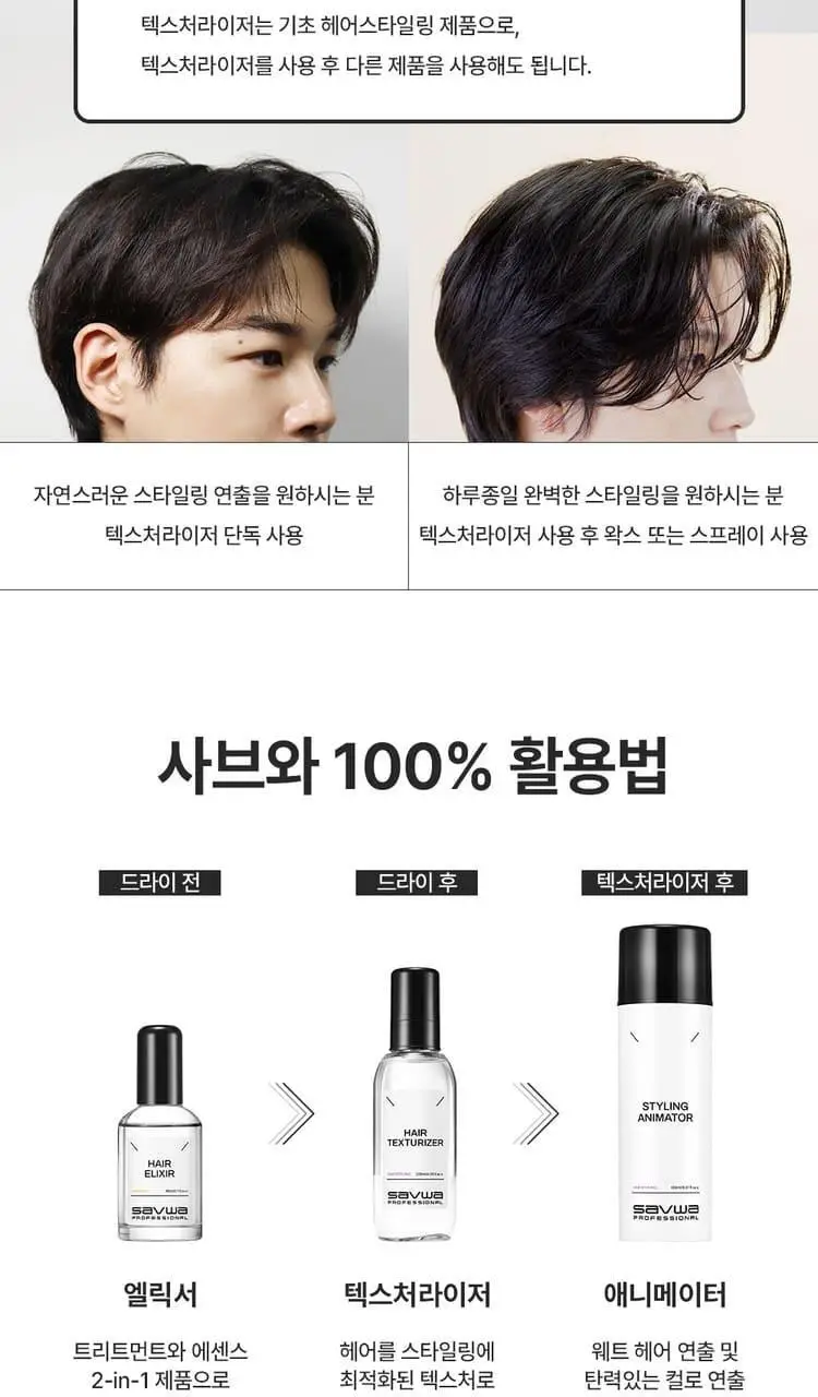 [청담샵템/품절대란템] 사브와 프로페셔널 헤어 텍스처라이저 120ml 상세페이지 16